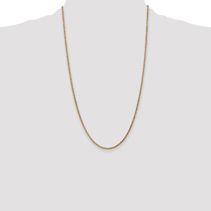 Shop 14K Gold 26-Inch 2.1mm Diamond-Cut Spiga Chain - Stylish & Affordable-4