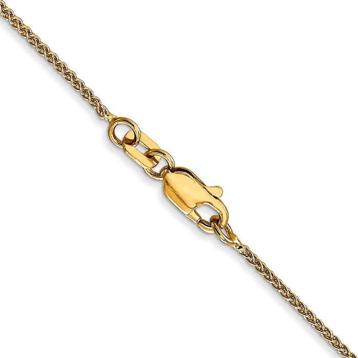 Buy Stylish 14K Gold 14-Inch 1.05mm Spiga Chain with Lobster Clasp-4