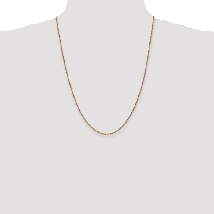 Shop Stylish 14K Gold 24-Inch Spiga Chain 1.7mm with Lobster Clasp - Luxury Value!-4