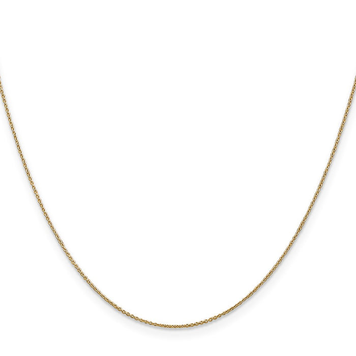 Exclusive 14K Gold 20-Inch 0.75mm Cable Chain Pendant - Stylish Value!-2