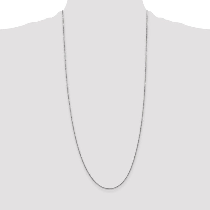 Shop 30-Inch 14K White Gold Cable Chain | Stylish 1.4mm Links-4