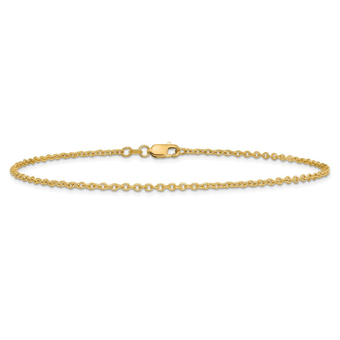 Designer 14K Gold 10-Inch 1.8mm Forzantine Cable Anklet - Stylish & Affordable!-2