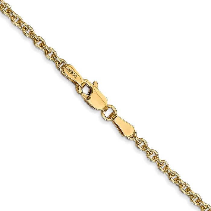 Buy Stylish 14K Gold 18-Inch 2.2mm Forzantine Cable Chain - Luxury Value!-3