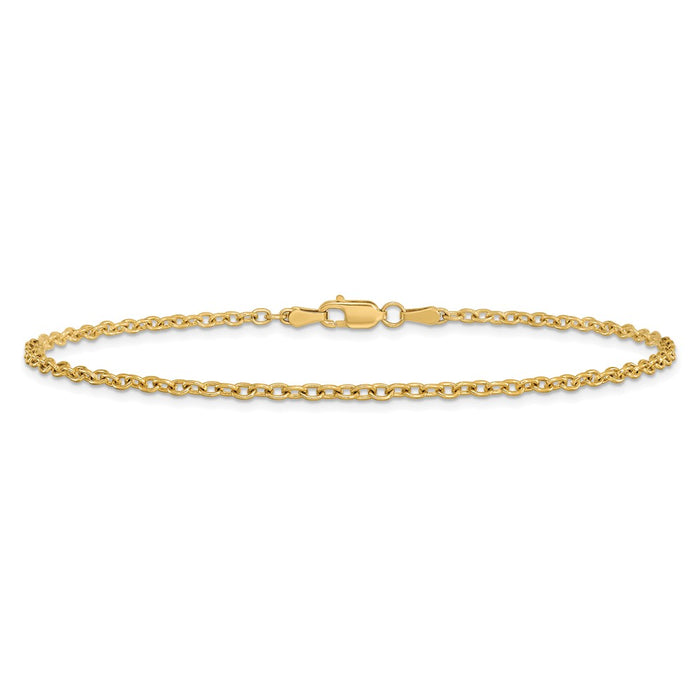 Shop Stylish 14K Gold 10-Inch 2.2mm Forzantine Cable Anklet - Luxury Accessory-2