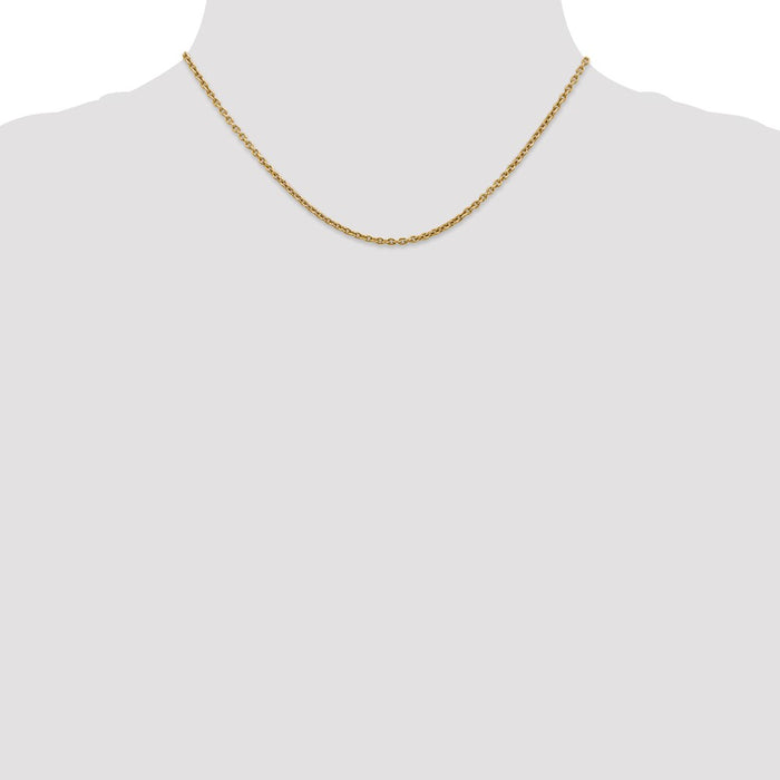 Buy Stylish 14K Gold 16-Inch 2.2mm Forzantine Chain with Lobster Clasp-4