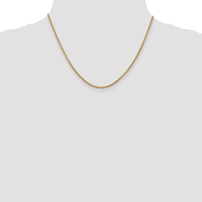 Buy Stylish 14K Gold 18-Inch 2.2mm Forzantine Cable Chain - Luxury Value!-4
