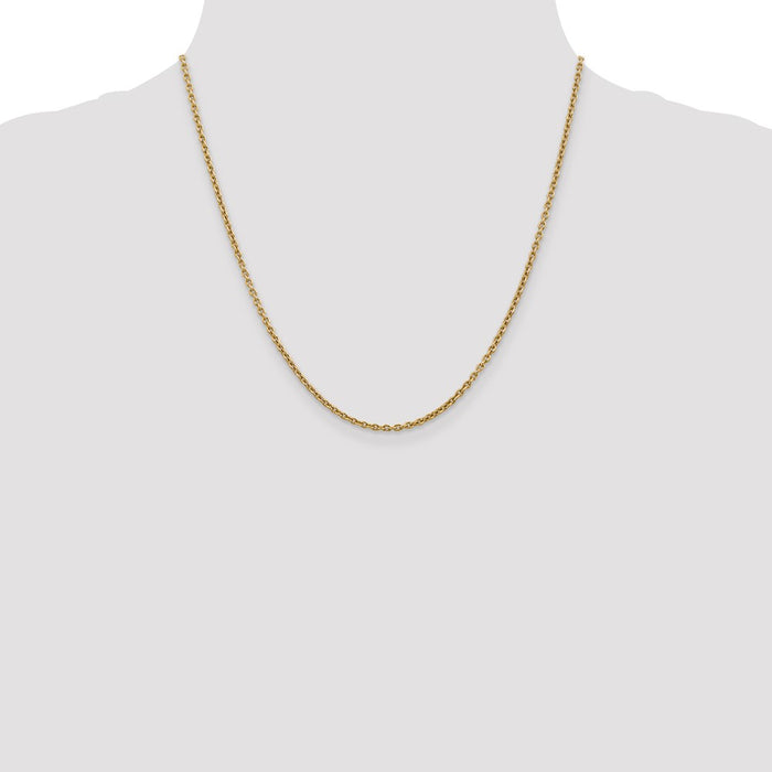 Buy Stylish 14K Gold 20-Inch Forzantine Cable Chain - 2.2mm, Luxury Piece-4