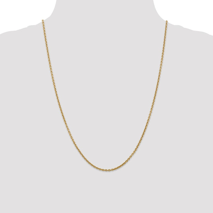 Buy Exclusive 14K Gold 24-Inch Forzantine Cable Chain - Stylish 2.2mm Design-4