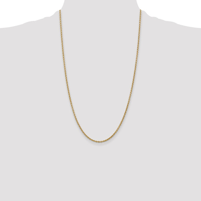 Shop Exclusive 14K Gold 26-Inch Forzantine Cable Chain, 2.2mm Stylish Design-4