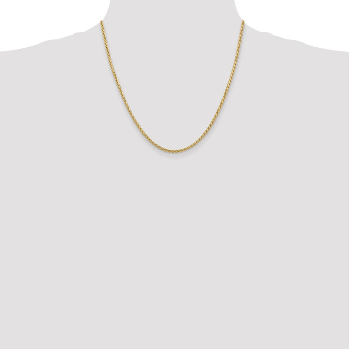 Buy Stylish 14K Gold 20-Inch Spiga Chain - 2.8mm, Affordable Luxury!-4