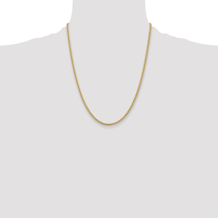 High-Quality 22-Inch 2.8mm 14K Gold Spiga Chain - Stylish Lobster Clasp!-4