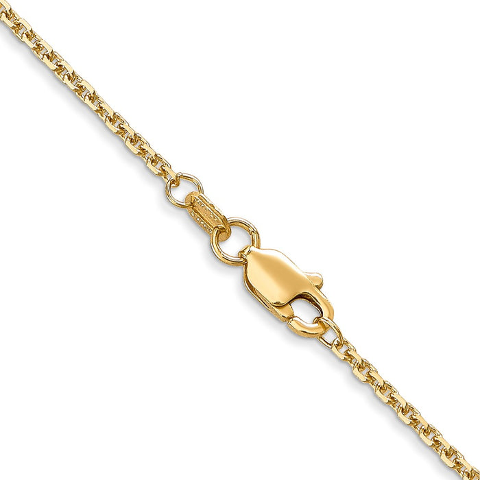 Buy 14K Gold 30-Inch Diamond-Cut Cable Chain - Stylish 1.45mm Design-3