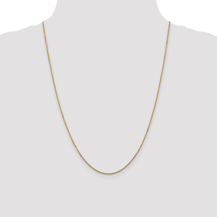 Shop 14K Gold 24-Inch Diamond-Cut Cable Chain - Stylish 1.45mm Design-4