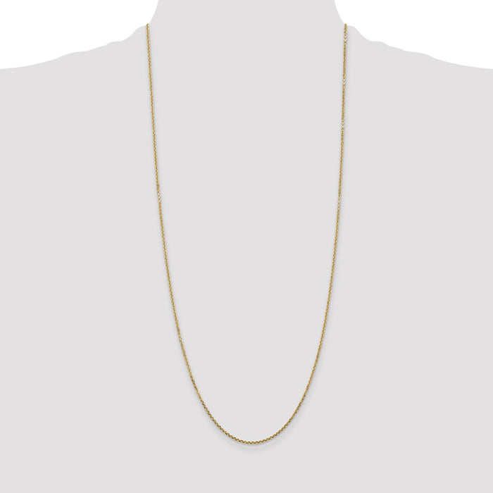 Buy 14K Gold 30-Inch Diamond-Cut Cable Chain - Stylish 1.45mm Design-4