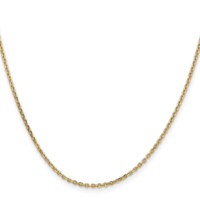 Buy 14K Solid Diamond-Cut Cable Chain, 22" x 1.65mm - Stylish & Durable!-2