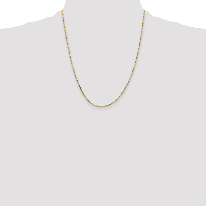 Buy 14K Solid Diamond-Cut Cable Chain, 22" x 1.65mm - Stylish & Durable!-4