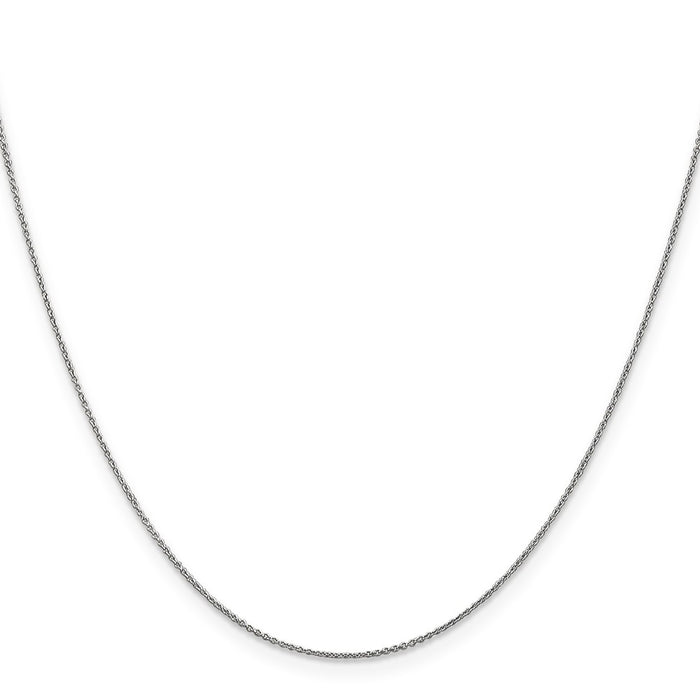 High-Quality 14K White Gold 20-Inch Cable Chain, Stylish 0.75mm Pendant-2