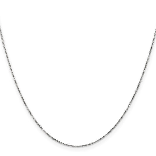 Shop Stylish 14K White Gold 14-Inch Cable Chain, 0.75mm, Spring Ring Clasp