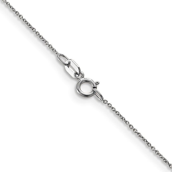 Shop Stylish 14K White Gold 14-Inch Cable Chain, 0.75mm, Spring Ring Clasp-4