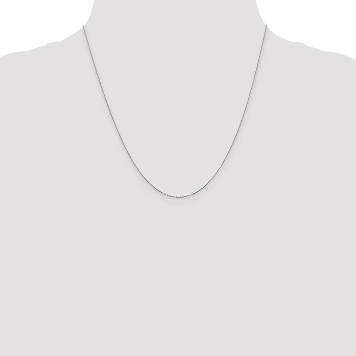 Exclusive 14K White Gold 20-Inch Diamond-Cut 0.6mm Chain - Stylish Value!-4