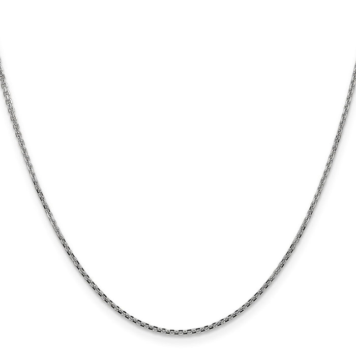 Buy Stylish 14K White Gold Diamond-Cut Cable Chain - 22-Inch, 1.45mm Thickness-2