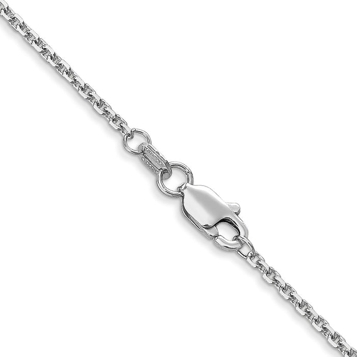 Buy Stylish 14K White Gold Diamond-Cut Cable Chain - 22-Inch, 1.45mm Thickness-3
