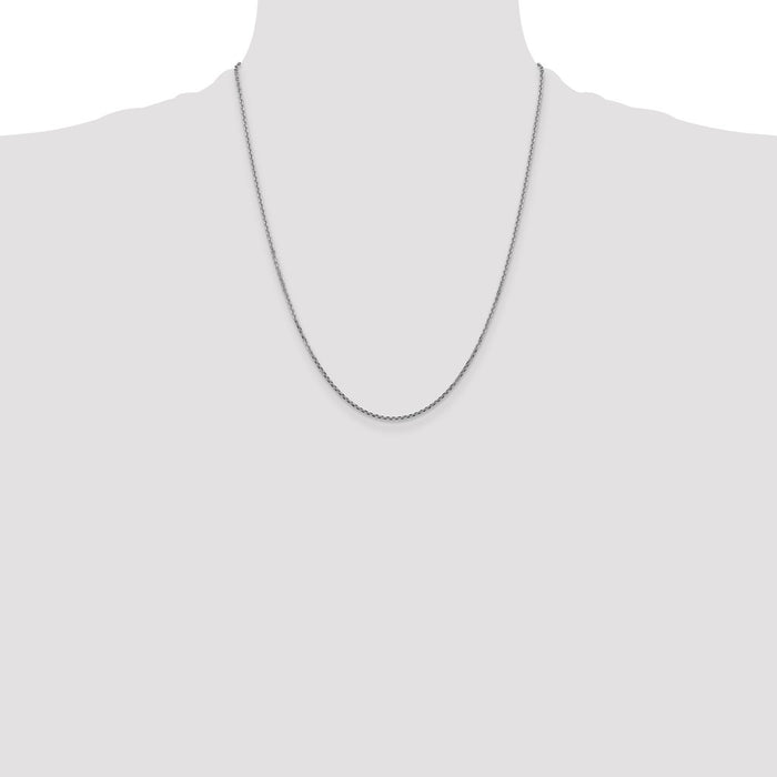 Buy Stylish 14K White Gold Diamond-Cut Cable Chain - 22-Inch, 1.45mm Thickness-4