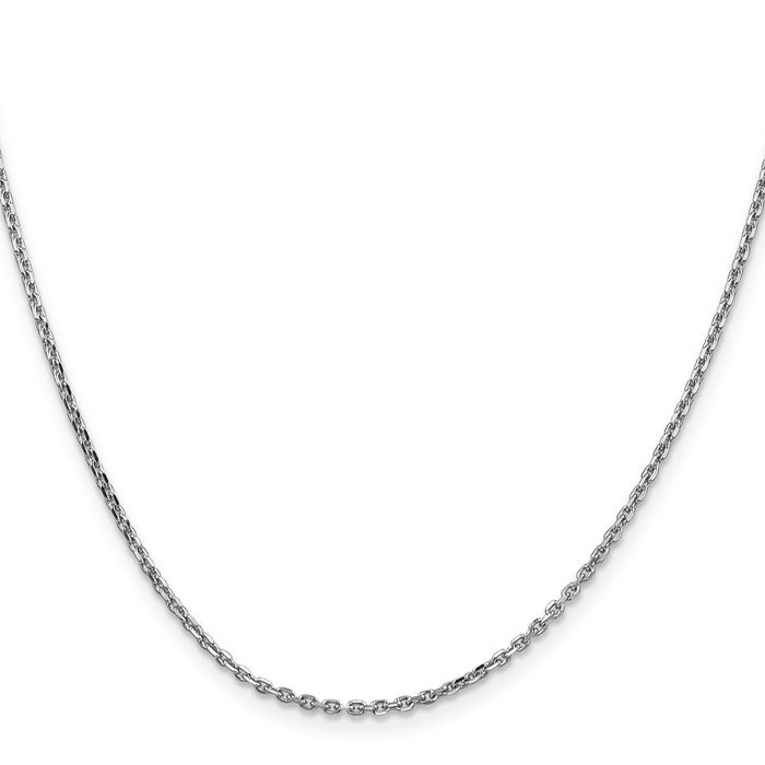 Exclusive 14K White Gold Diamond-Cut Cable Chain 20-Inch - Stylish 1.65mm-2