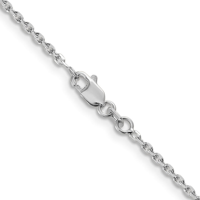 Exclusive 14K White Gold 18-Inch Diamond-Cut Cable Chain - 1.65mm Thickness, Stylish & Affordable!-3