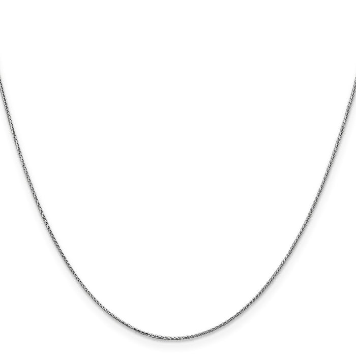 Buy 14K White Gold 18-Inch Diamond-Cut Spiga Chain - .85mm Thickness, Stylish!-2
