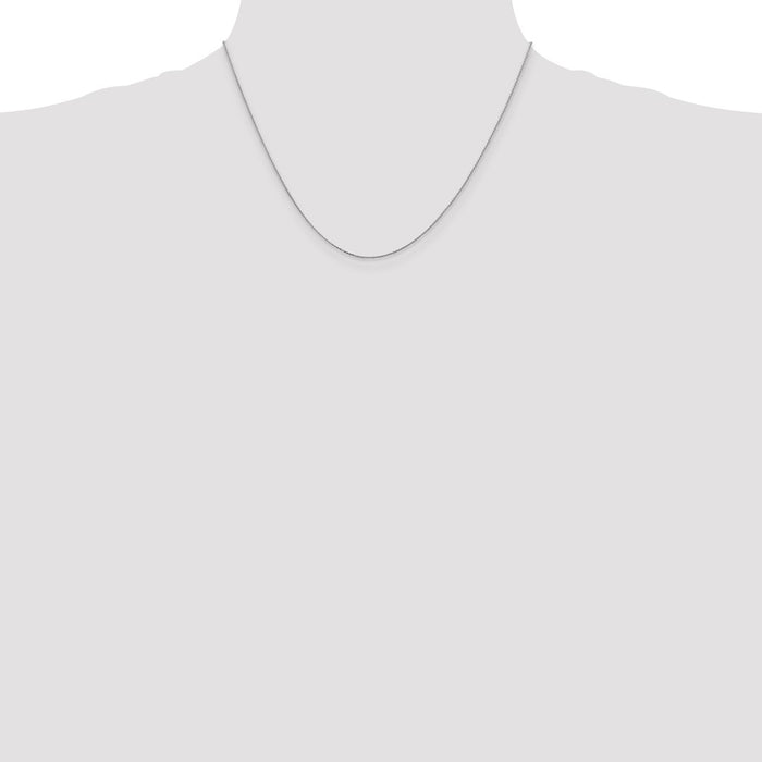 Buy 14K White Gold 18-Inch Diamond-Cut Spiga Chain - .85mm Thickness, Stylish!-4