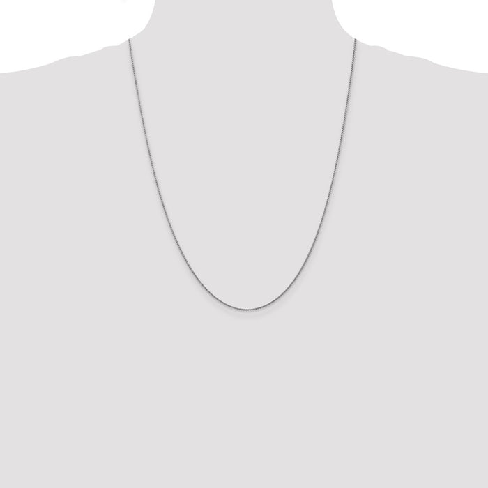 Buy Stylish 14K White Gold 24-Inch Diamond-Cut Spiga Chain (1.05mm)-4
