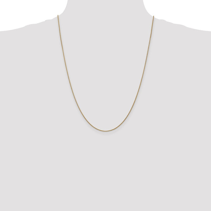 Buy 14K Gold 24-Inch Diamond-Cut Spiga Chain | Stylish 1.05mm Lobster Clasp-4