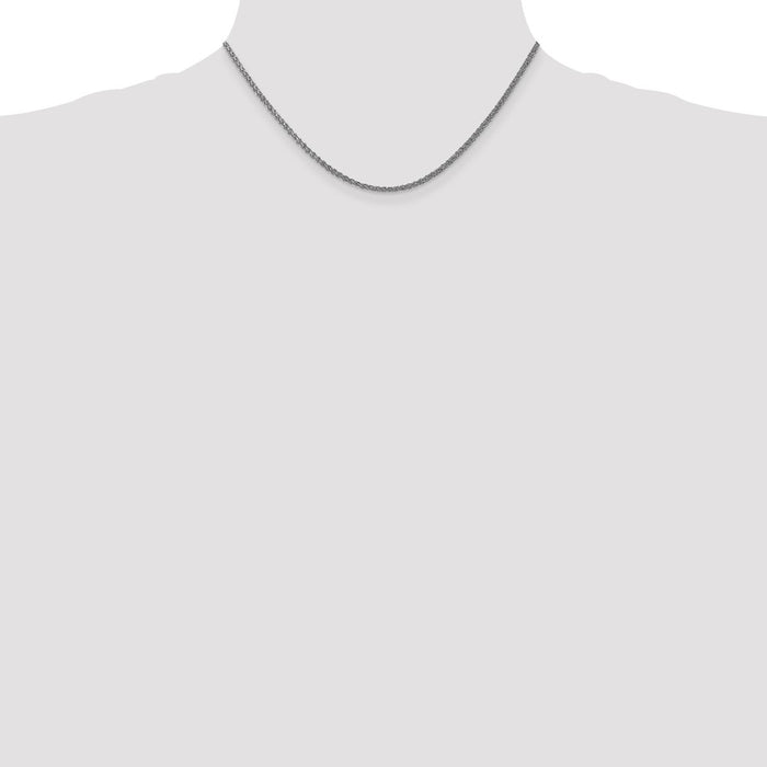 Exclusive 14K White Gold 16-Inch Spiga Chain, 1.05mm - Stylish & Affordable-4