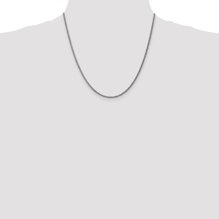 Buy Stylish 20-Inch 14K White Gold Spiga Chain - 1.05mm, Spring Ring Clasp-4