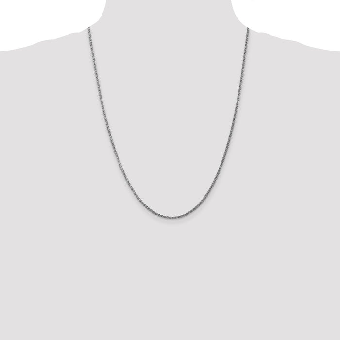 High-Quality 14K White Gold 24-Inch Spiga Chain - Stylish & Affordable!-4