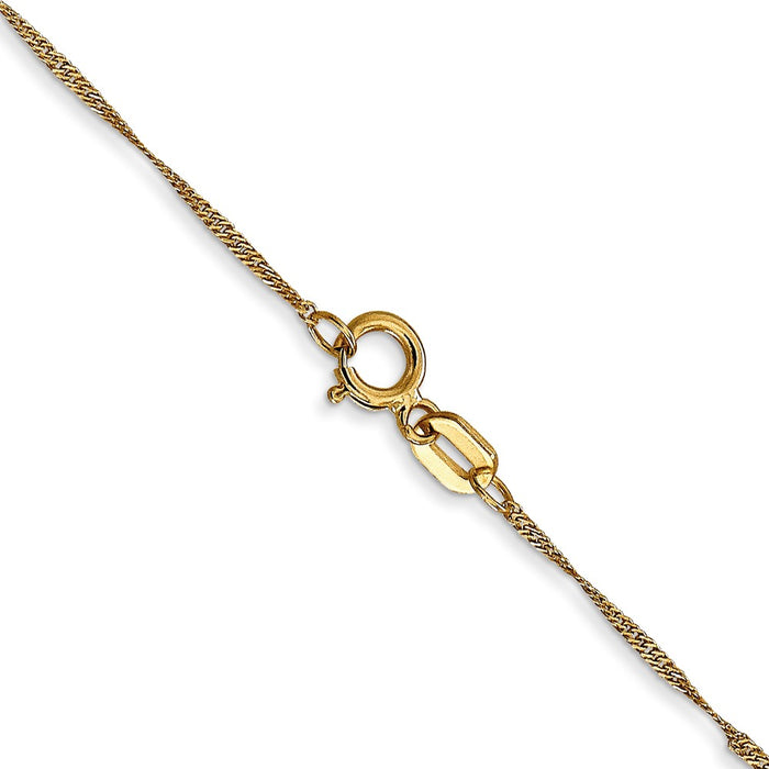 Buy Stylish 14K Gold 18-Inch Singapore Chain - 1mm, Affordable Elegance-3