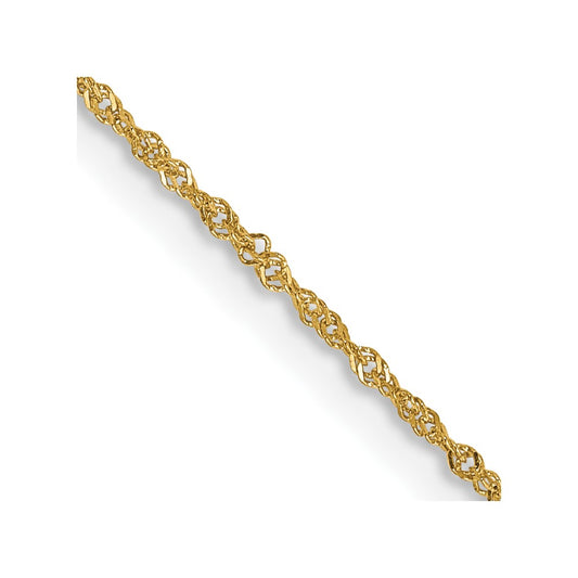 Exclusive 14K Gold 20-Inch Singapore Chain, 1mm, Stylish Spring Ring Clasp