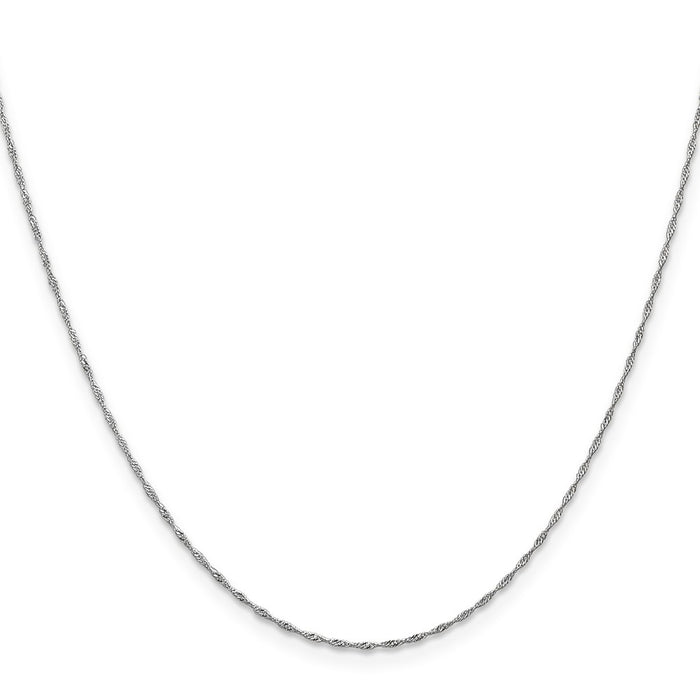 Buy Stylish 14K White Gold 20-Inch Singapore Chain - 1mm, Luxury Design-2