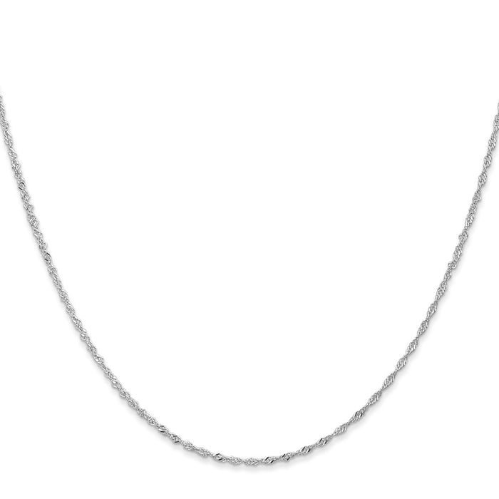 High-quality 14K White Gold 30-Inch Singapore Chain - Affordable Luxury Jewelry-2