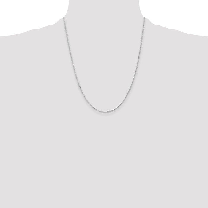 High-Quality 14K White Gold 22-Inch Singapore Chain - Stylish & Affordable!-4