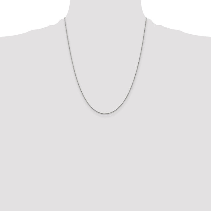 Shop 14K White Gold 22-Inch Baby Rope Chain - 1.1mm Stylish Luxury Jewelry-4