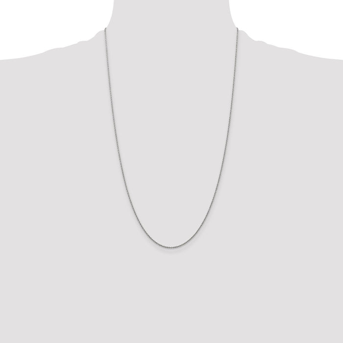 Exclusive 14K White Gold 26-Inch Baby Rope Chain, 1.1mm - Stylish Value!-4