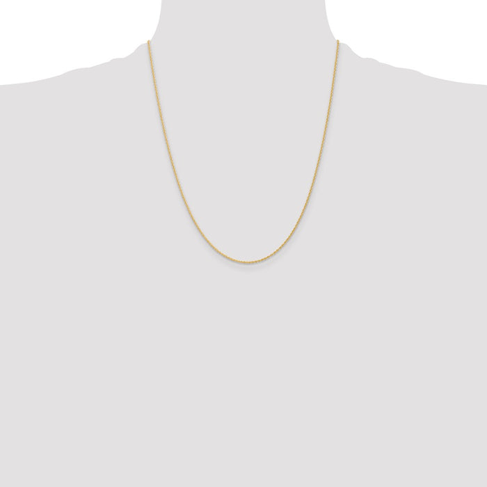Exclusive 22-Inch 14K Gold Baby Rope Chain, 1.1mm - Stylish Clasp Included-4