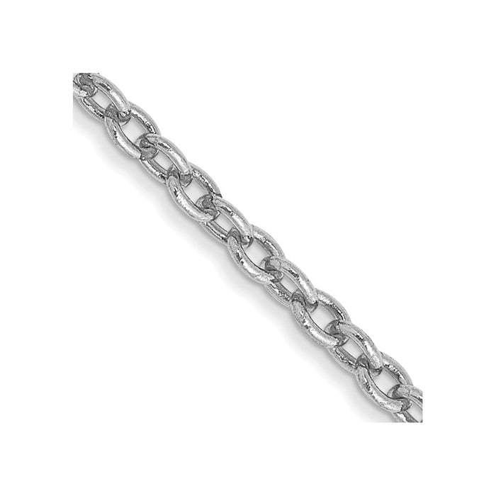 Buy Stylish 14K White Gold 16-Inch Forzantine Cable Chain, 1.8mm Thickness-1