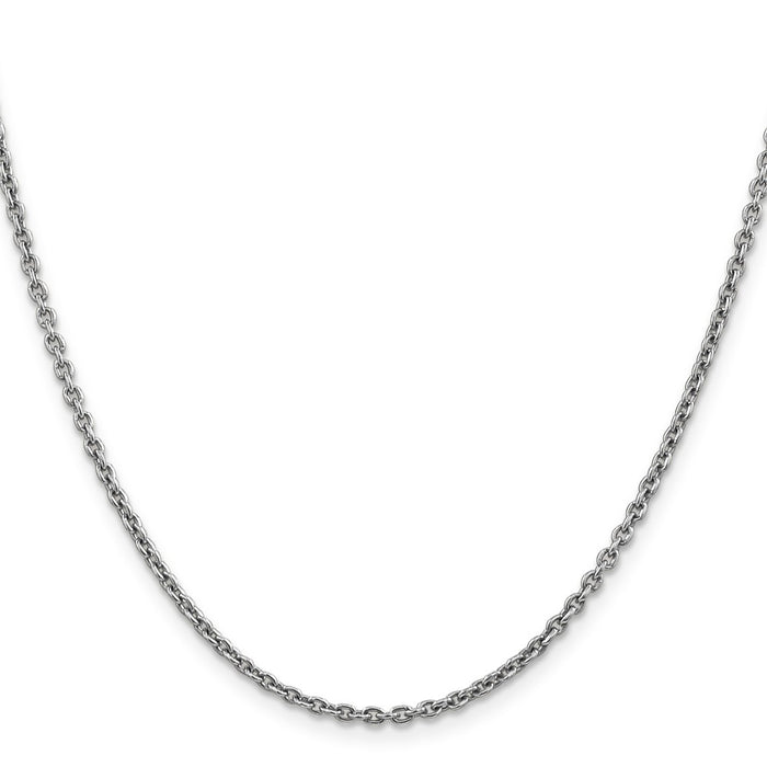 Buy 14K White Gold 18-Inch Forzantine Cable Chain - Stylish & Durable!-2
