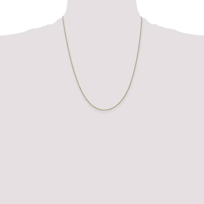 High-Quality 14K Gold 22-Inch .9mm Cable Chain - Stylish & Affordable Elegance-4