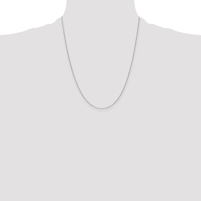 Shop 14K White Gold 22-Inch Diamond-Cut Cable Chain - Stylish 0.8mm Design-4