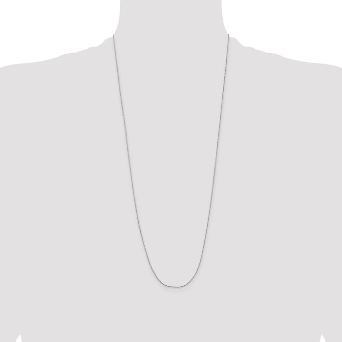 Shop Stylish 30-Inch 14K White Gold Diamond-Cut Cable Chain, 0.8mm Thick-4