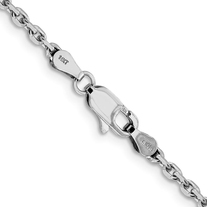 Buy 14K White Gold 18-Inch Diamond-Cut Cable Chain - Stylish & Affordable!-3